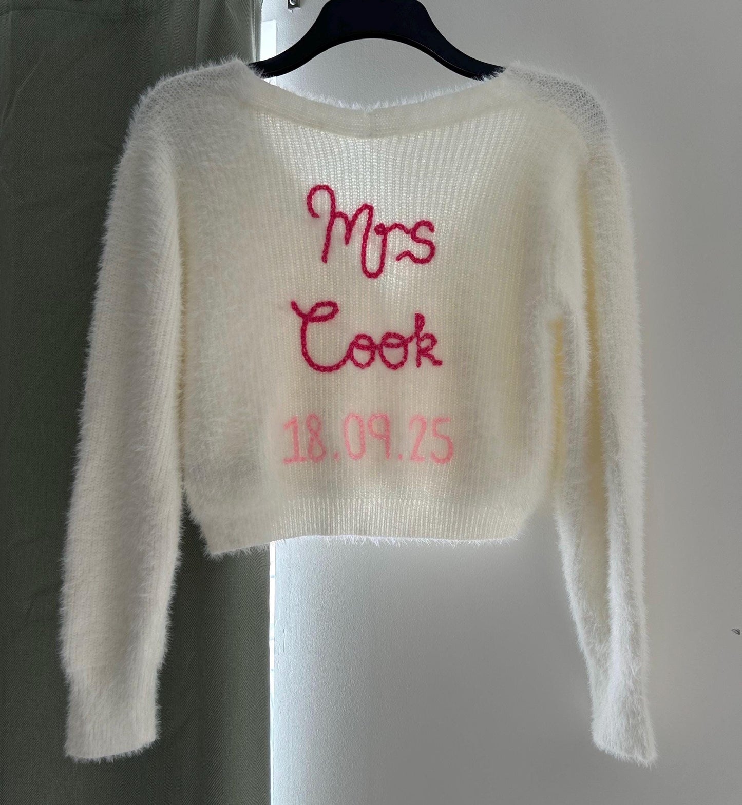 Hand Embroidered Bride Cardigan - Theme Coloured Embroidery