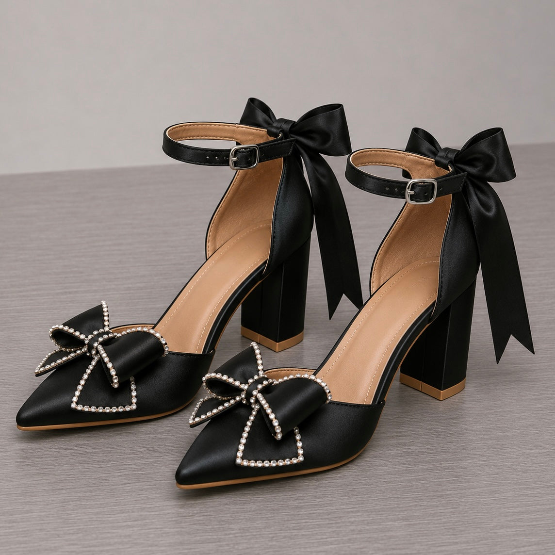 Sparkle Bow Personalised Ribbon Heels | 3in Heel