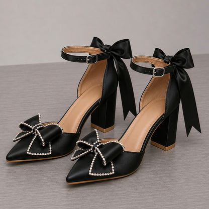 Sparkle Bow Personalised Ribbon Heels | 3in Heel