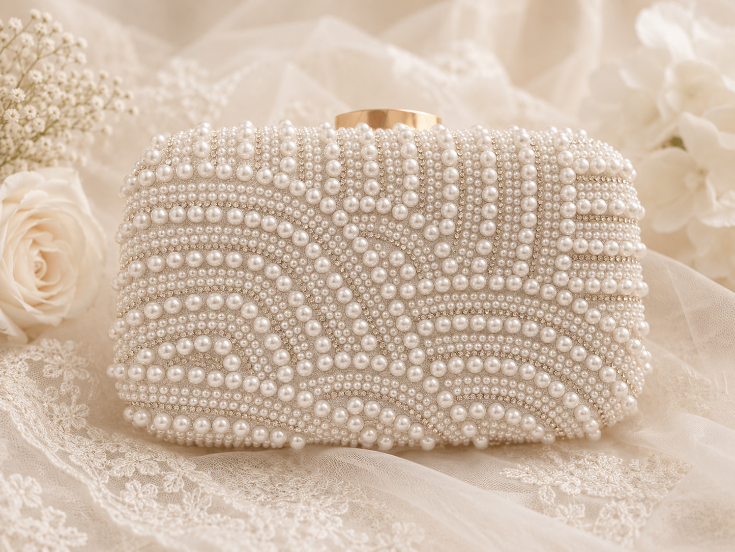 Personalised Pearl Clutch Bag