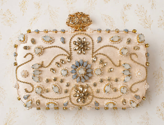 The 'Something Blue' Gold Clutch