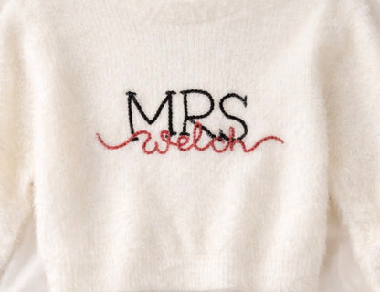 Personalised 'Mrs' Just Married Cardigan - Overlapping Script