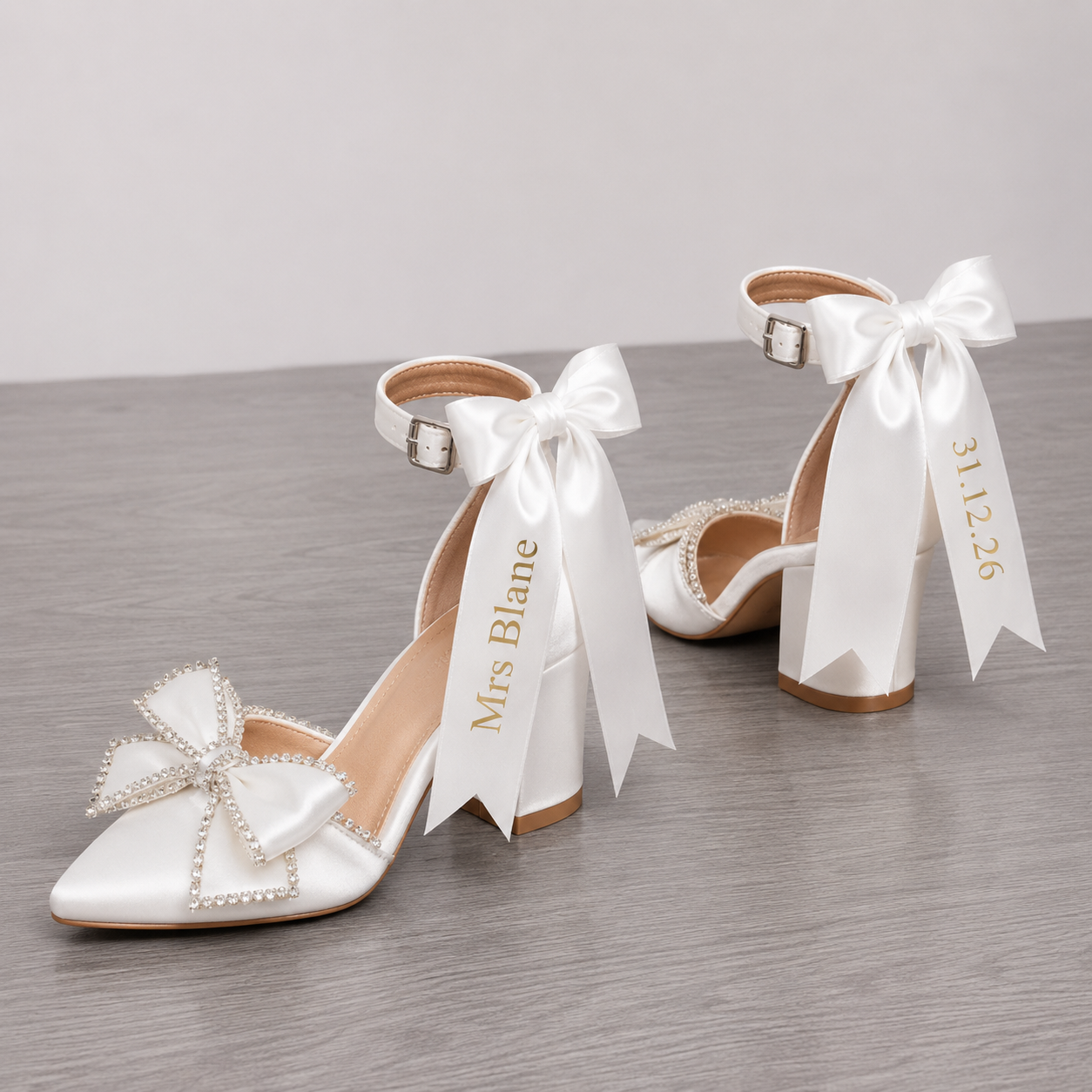Sparkle Bow Personalised Ribbon Heels | 3in Heel