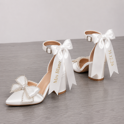 Sparkle Bow Personalised Ribbon Heels | 3in Heel