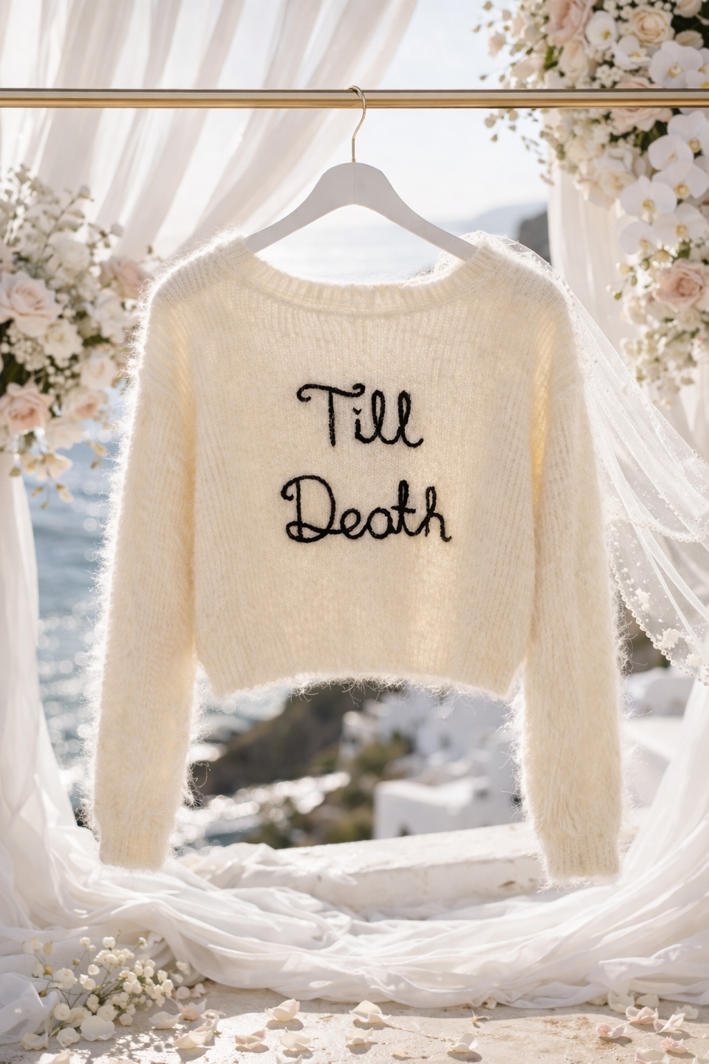 Hand Embroidered "Till Death" Cardigan