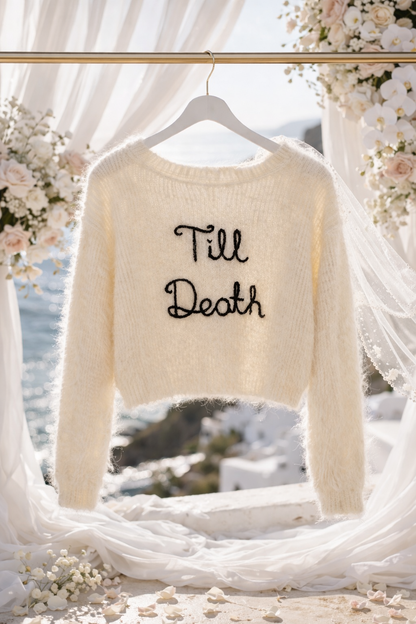 Hand Embroidered "Till Death" Cardigan