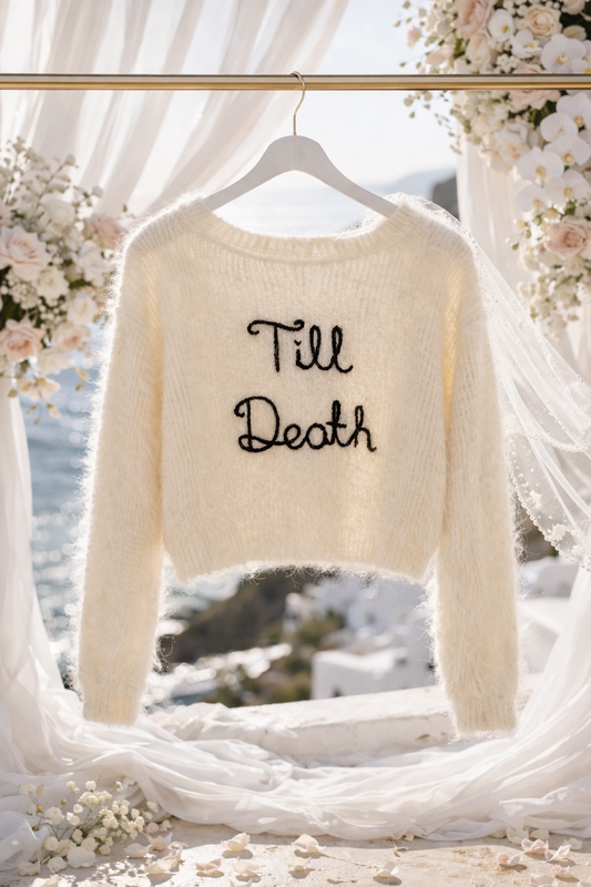 Hand Embroidered "Till Death" Cardigan