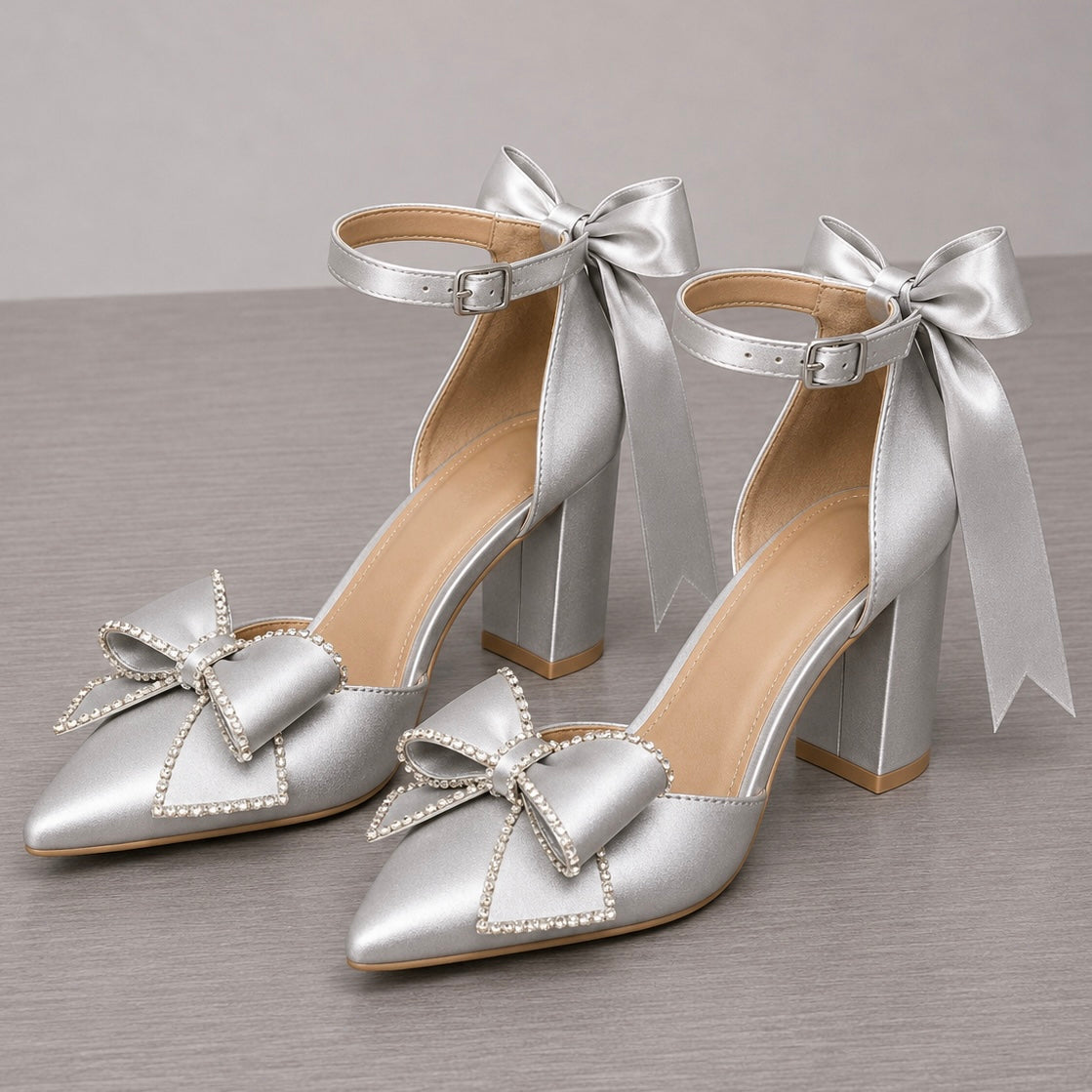 Sparkle Bow Personalised Ribbon Heels | 3in Heel