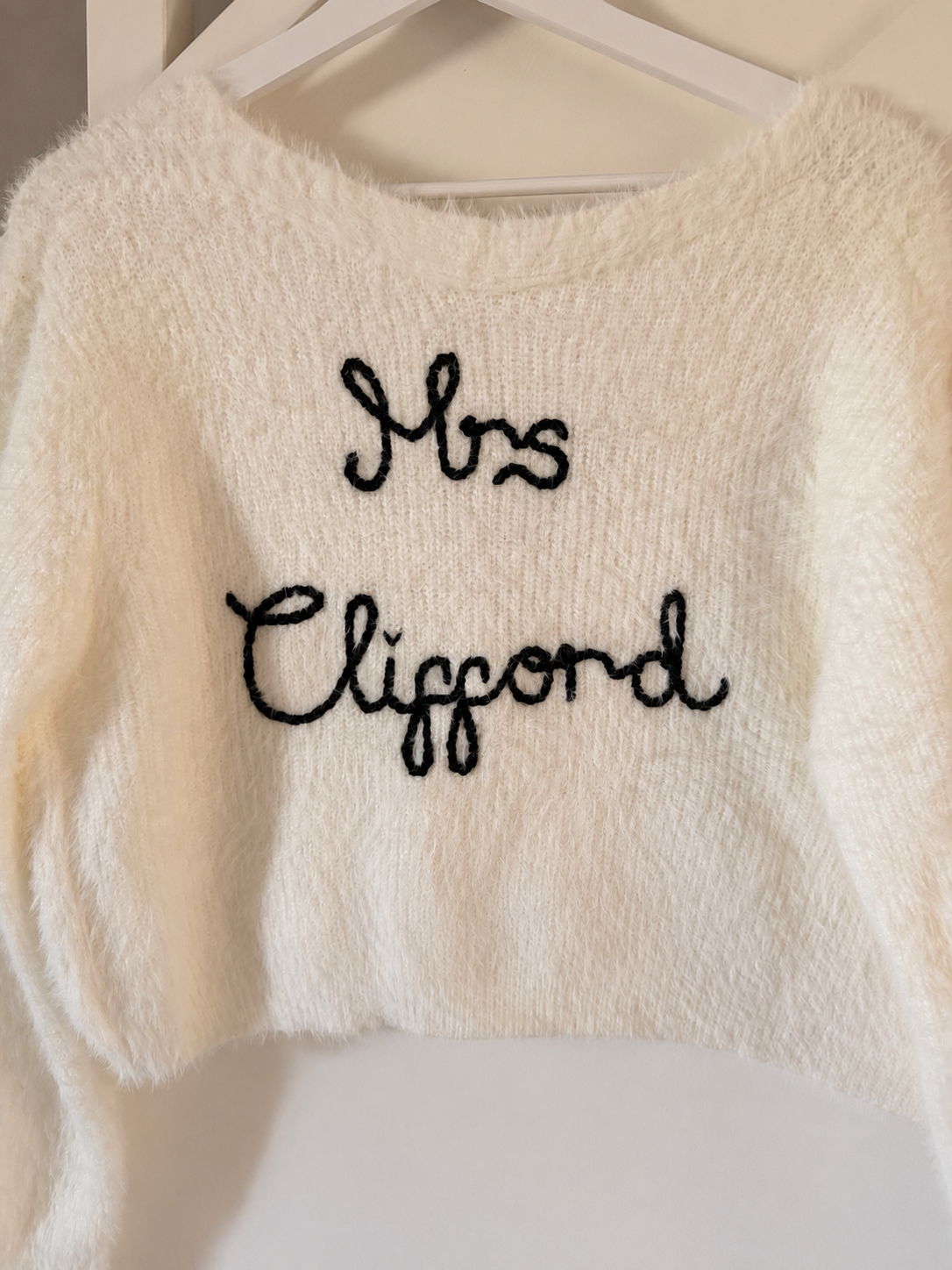 READY TO POST - Hand-Embroidered 'Mrs Clifford' Cardigan