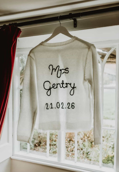 Hand Embroidered "Officially Yours" Cardigan
