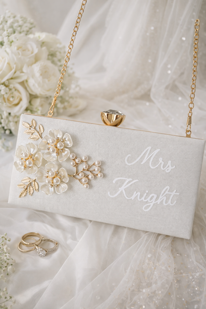 Personalised Bridal Clutch Handbag