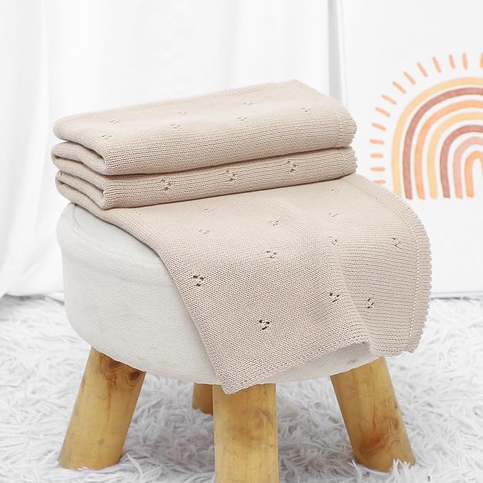 Hand-Embroidered Personalised Baby Name and Birth Month Flower Blanket