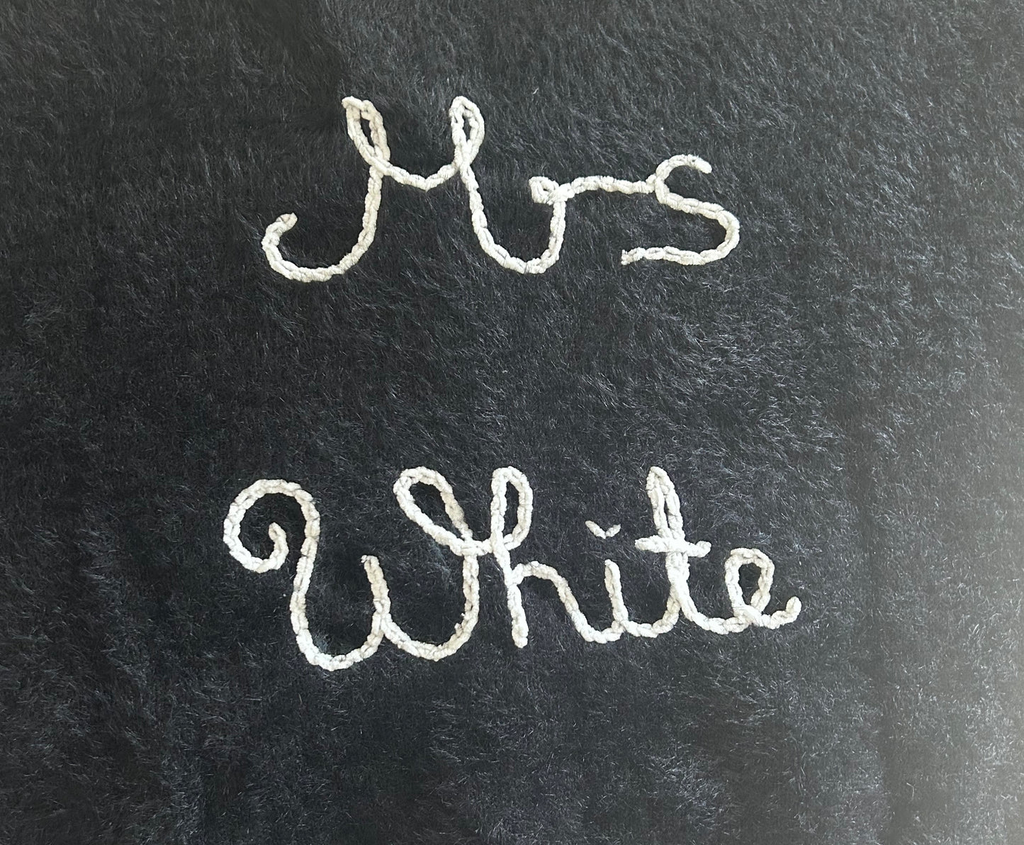 Black Hand-Embroidered Just Married Bridal Cardigan