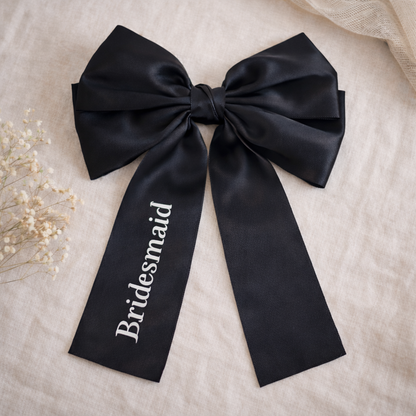 Personalised Bridal Hair Ribbon Clip | Wedding | Hen Party