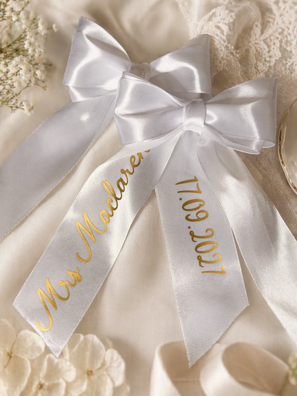 Personalised Bridal Ribbon Heels | 3.5in Heel | Wedding Shoes