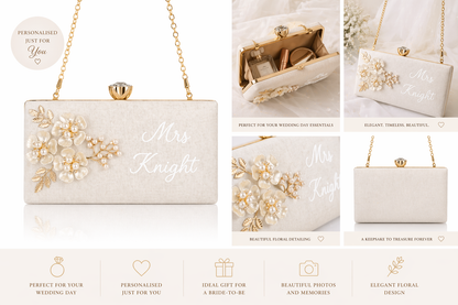 Personalised Bridal Clutch Handbag