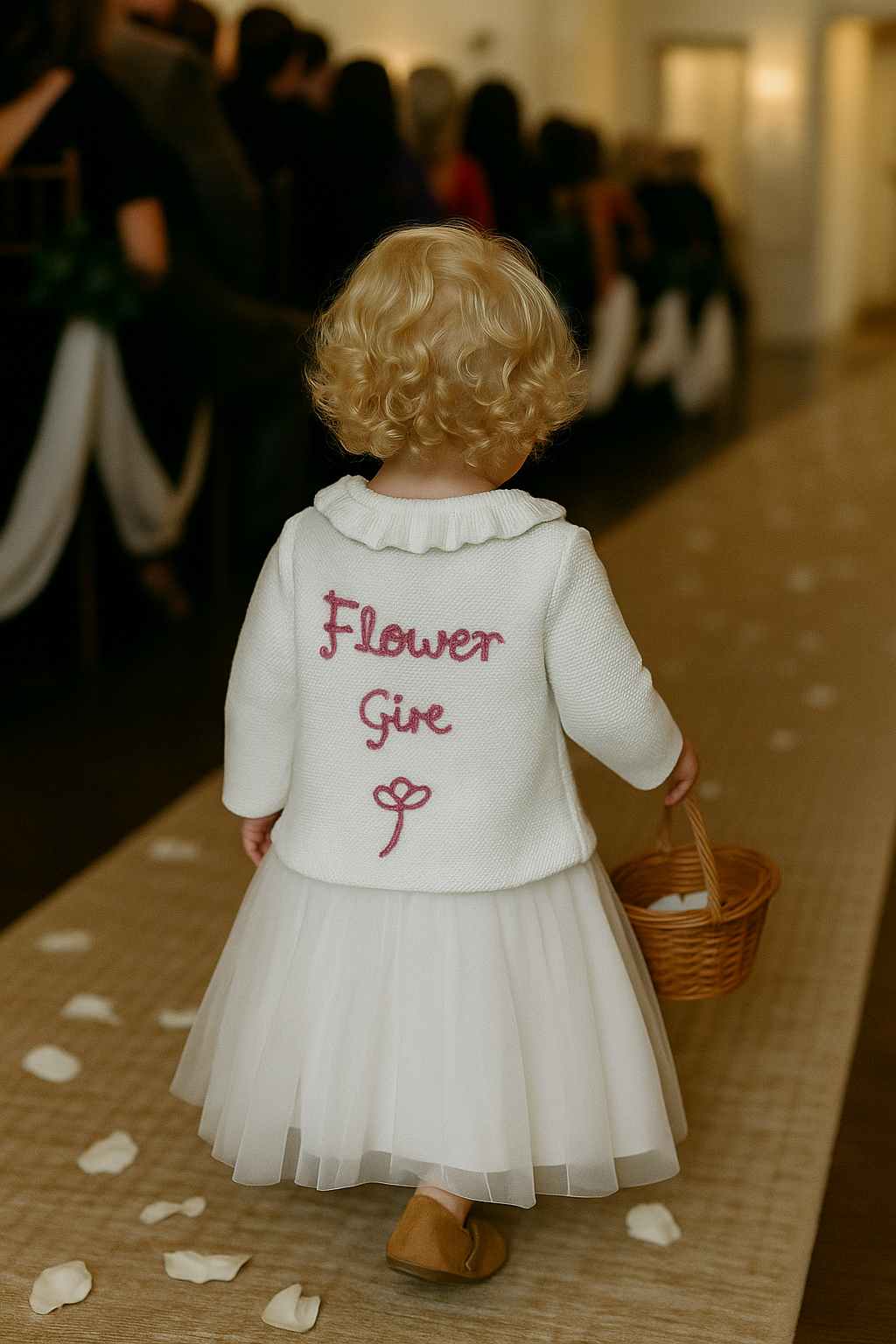 Hand-Embroidered Flower Girl Cardigan