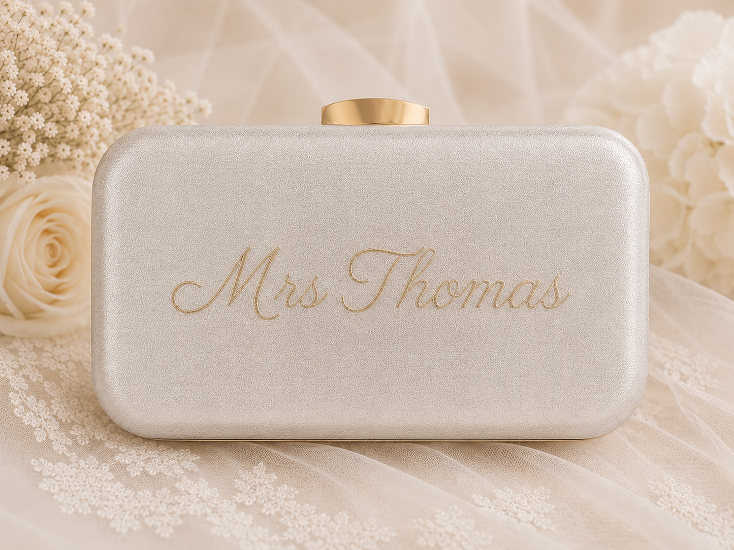 Personalised Pearl Clutch Bag