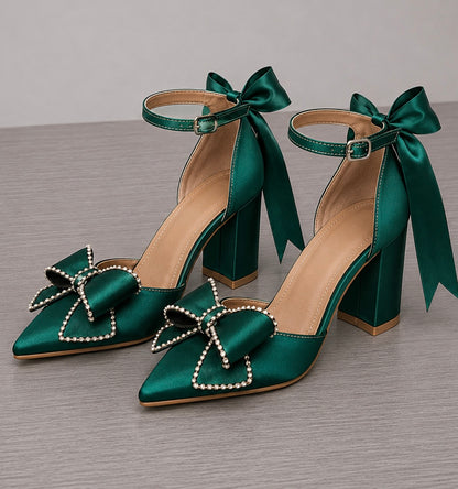 Sparkle Bow Personalised Ribbon Heels | 3in Heel