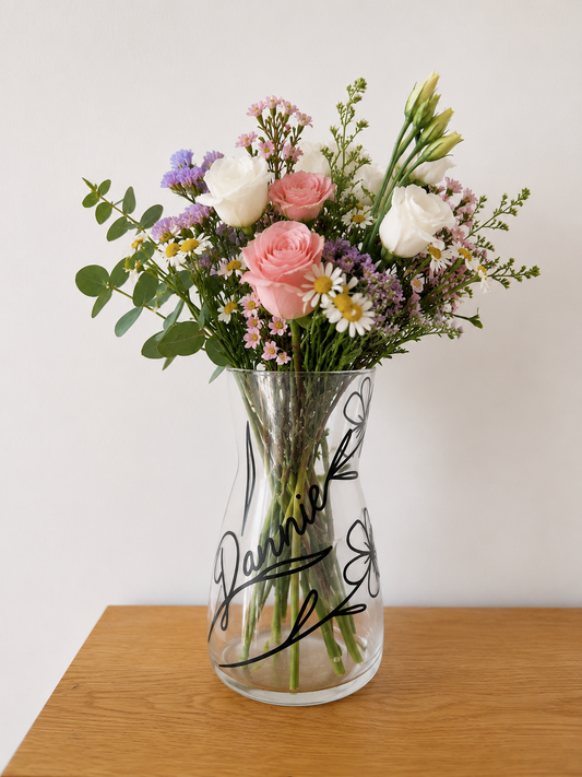Personalised Name Glass Vase