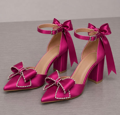 Sparkle Bow Personalised Ribbon Heels | 3in Heel