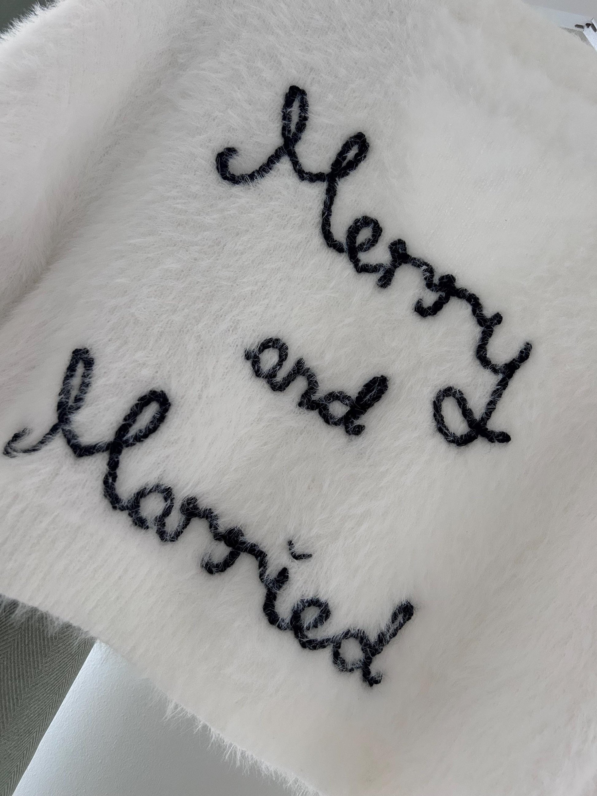 Festive ‘Tis the season to be Married’ Hand-Embroidered Christmas Cardigan | Bride Cardigan