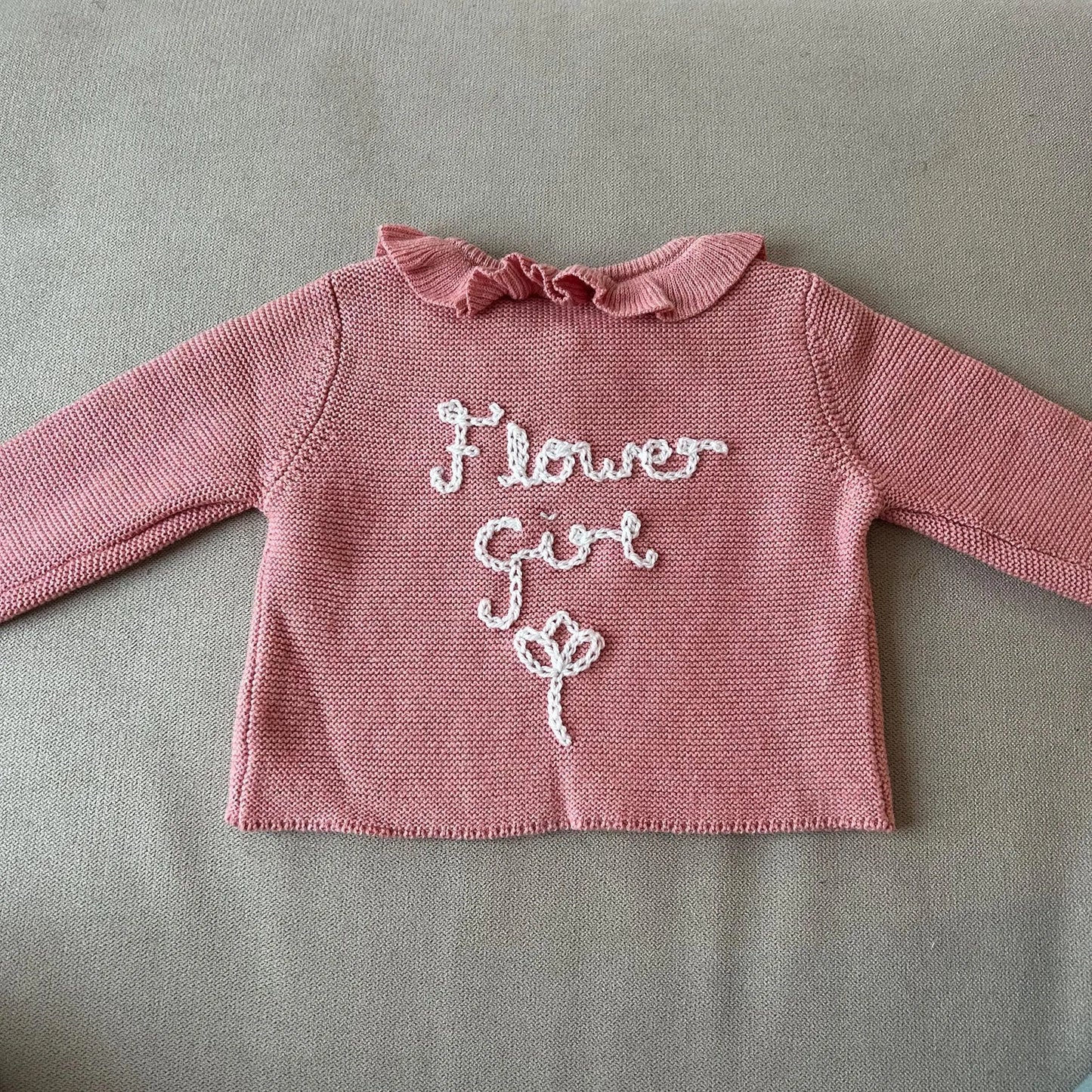 Hand-Embroidered Flower Girl Cardigan