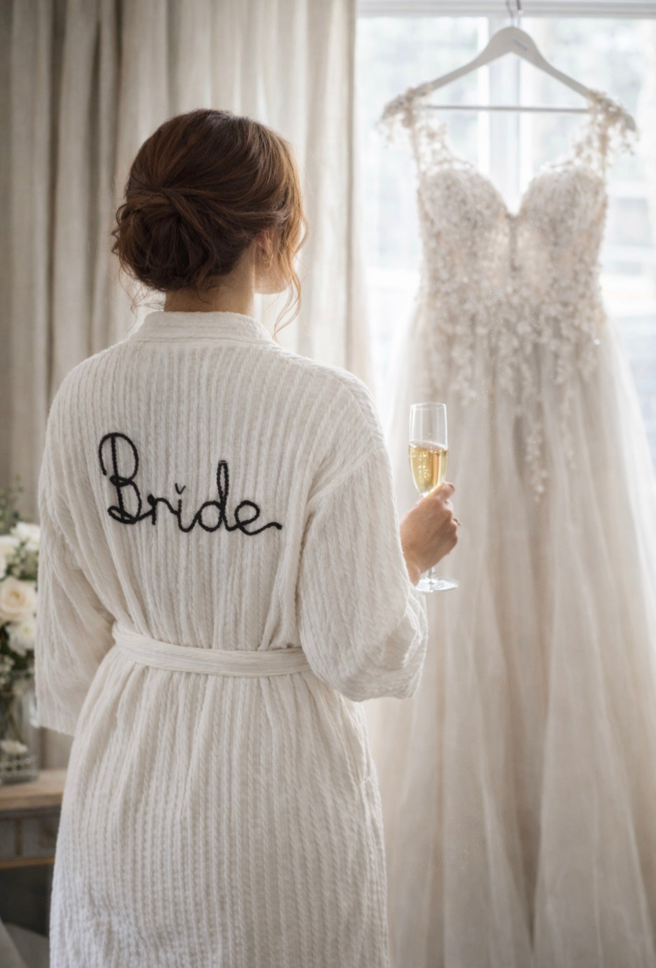 Hand-Embroidered Bridal/Bridal Party Robe