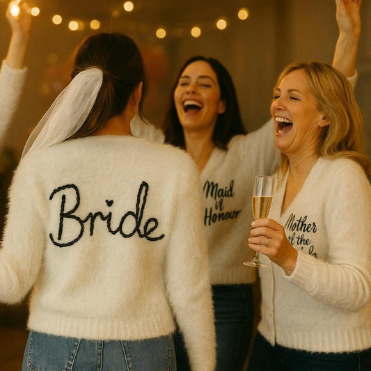 Hand-Embroidered Bride Cardigan: Fluffy Bridal Keepsake