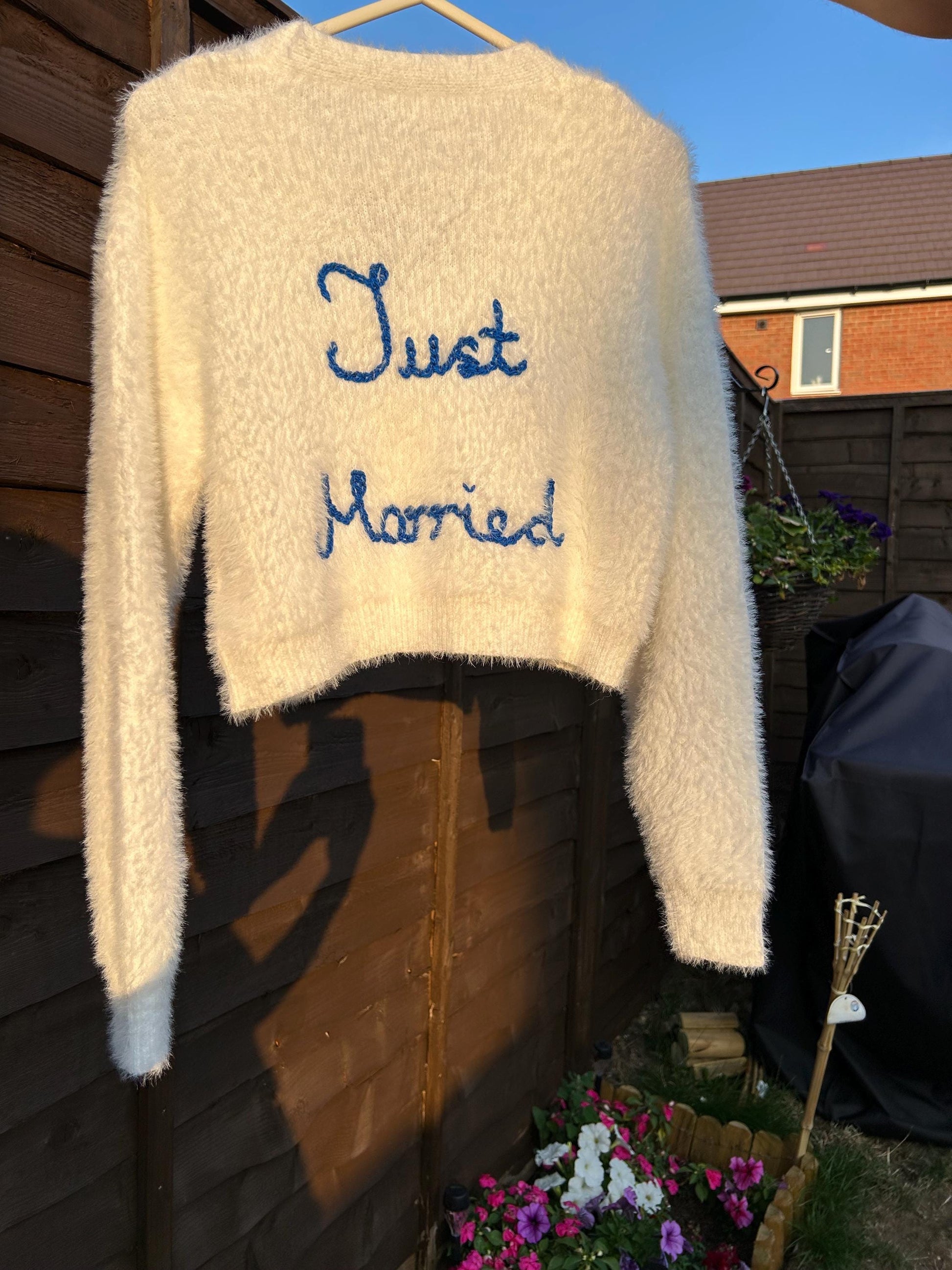 Hand-Embroidered Bride Cardigan: Fluffy Bridal Keepsake