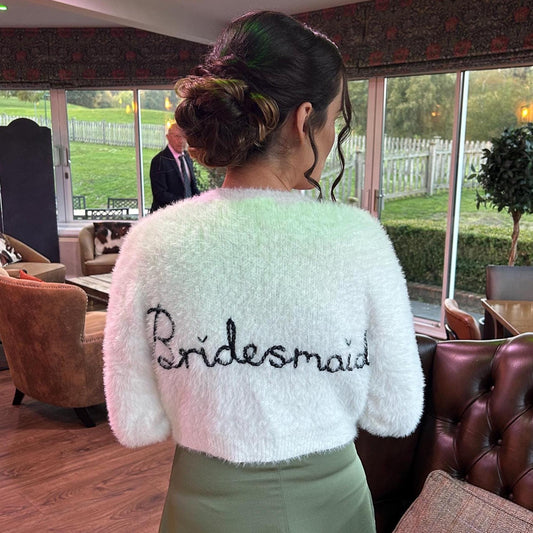 Hand-Embroidered 'Bridesmaid' Cardigan | Bridal Party Wedding Gift