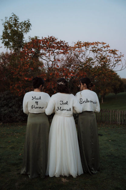 Hand-Embroidered 'Bridesmaid' Cardigan | Bridal Party Wedding Gift
