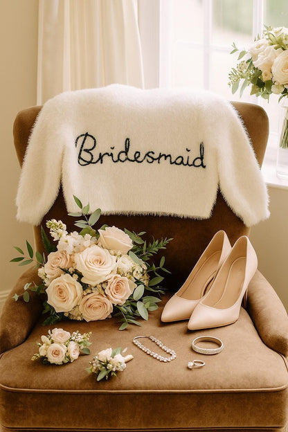 Hand-Embroidered 'Bridesmaid' Cardigan | Bridal Party Wedding Gift