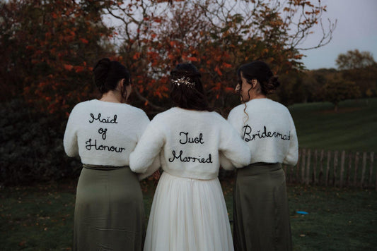 Hand-Embroidered 'Maid of Honour' Cardigan | Bridal Party Wedding Gift