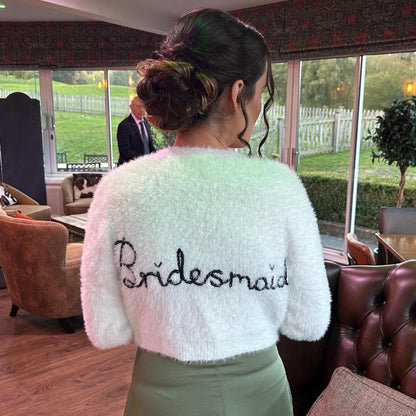 Hand-Embroidered 'Maid of Honour' Cardigan | Bridal Party Wedding Gift