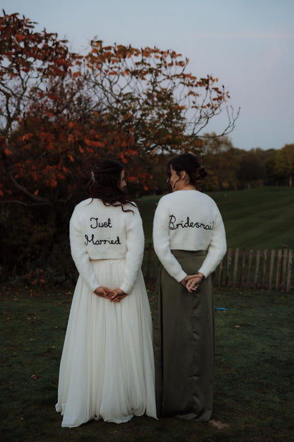 Hand-Embroidered 'Maid of Honour' Cardigan | Bridal Party Wedding Gift