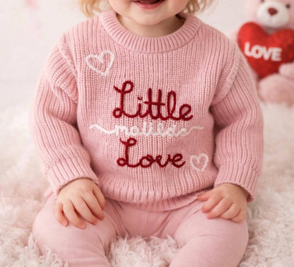 Hand-Embroidered Personalised Valentines Jumper