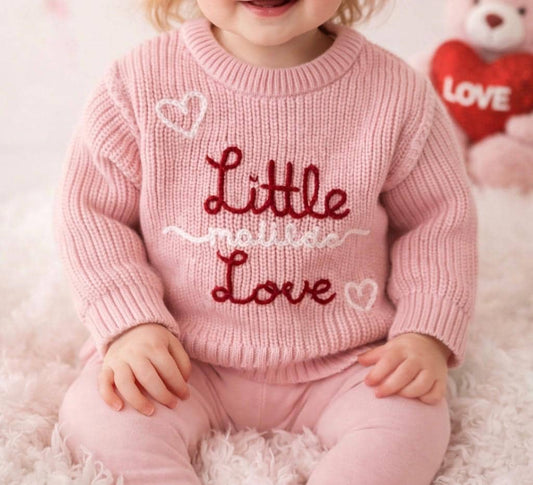 Hand-Embroidered Personalised Valentines Jumper