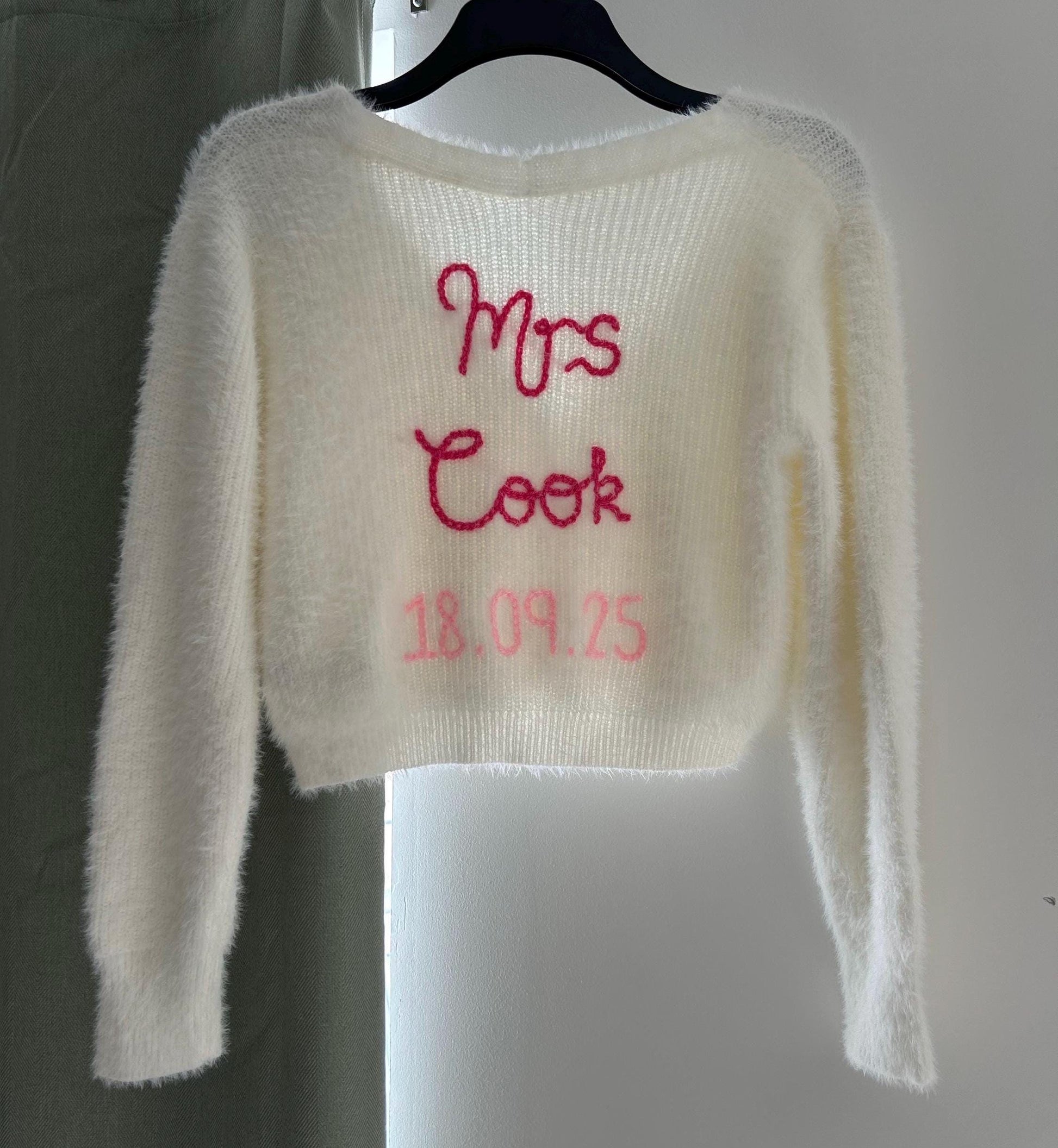 Hand Embroidered Bride Cardigan - Theme Coloured Embroidery