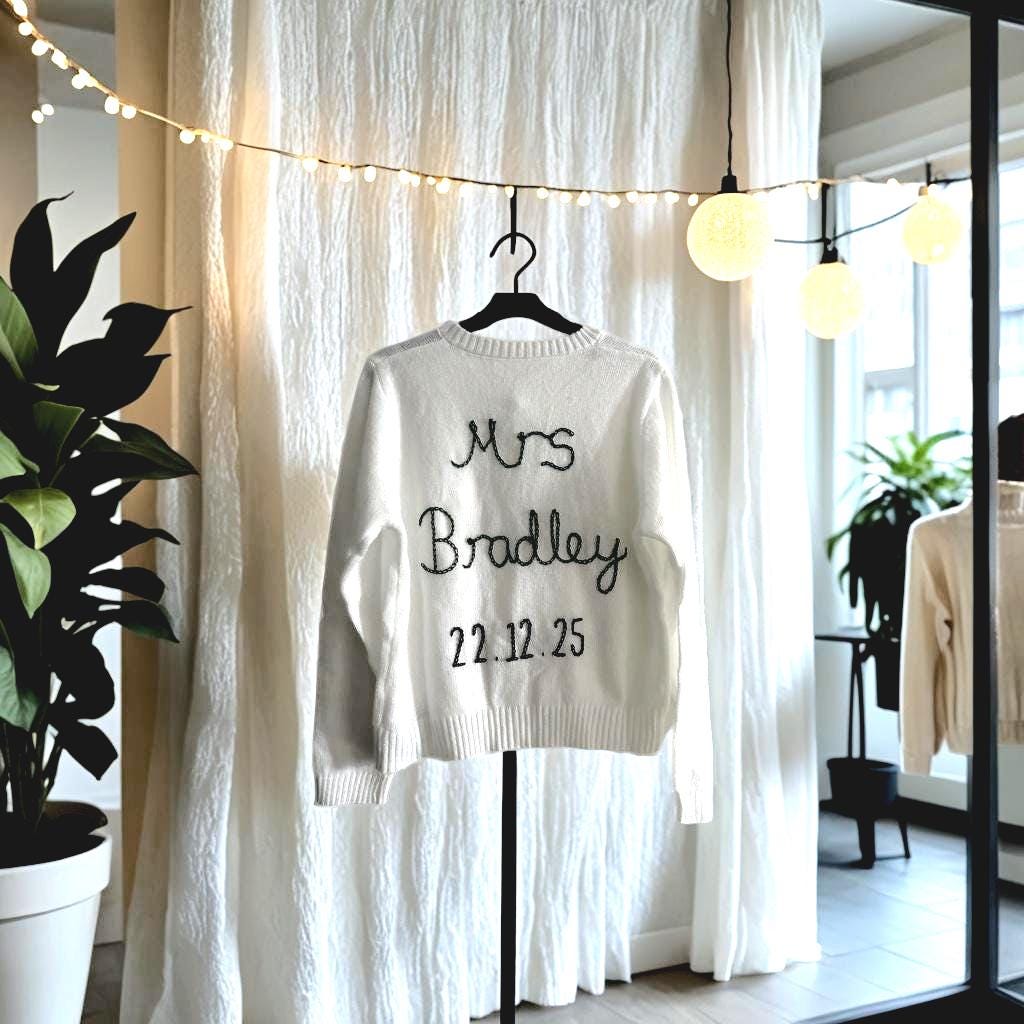 Hand Embroidered Bride Cardigan - Theme Coloured Embroidery