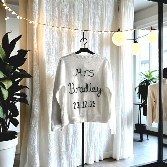 Hand Embroidered Bride Cardigan - Theme Coloured Embroidery