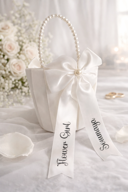 Personalised Flower Girl Basket | Wedding Basket