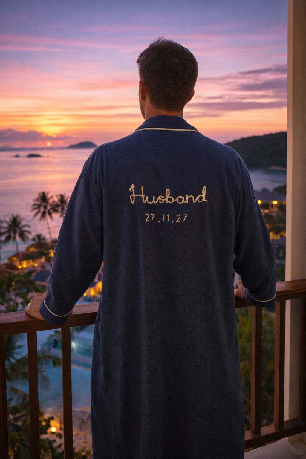 Hand-Embroidered Husband Robe