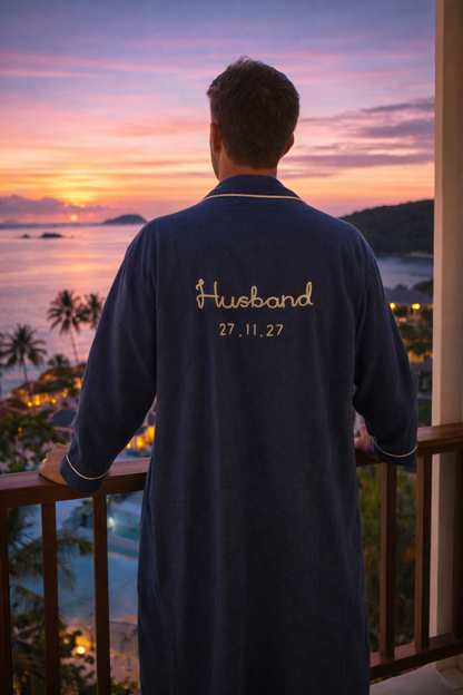 Hand-Embroidered Husband Robe