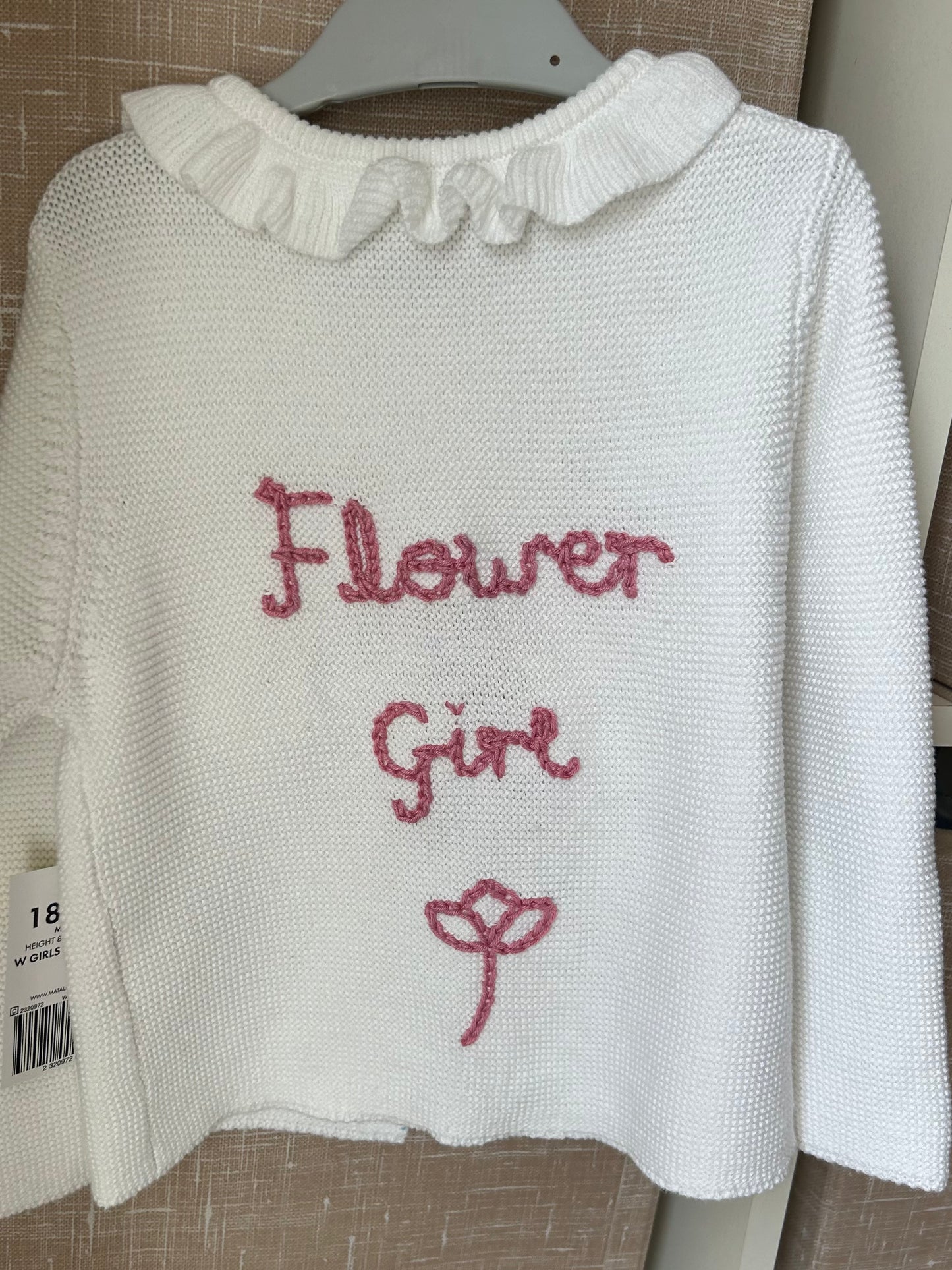Hand-Embroidered Flower Girl Cardigan