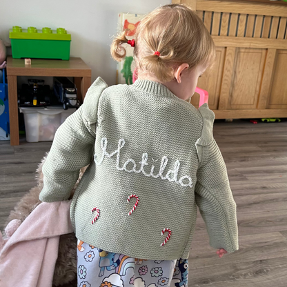 Hand-Embroidered Flower Girl Cardigan