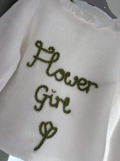 Hand-Embroidered Flower Girl Cardigan