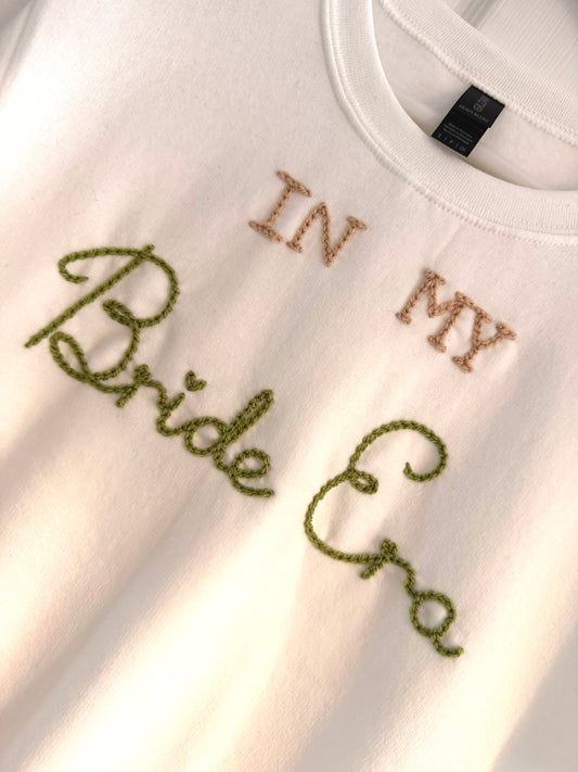 Hand Embroidered 'In My Bride Era' Jumper