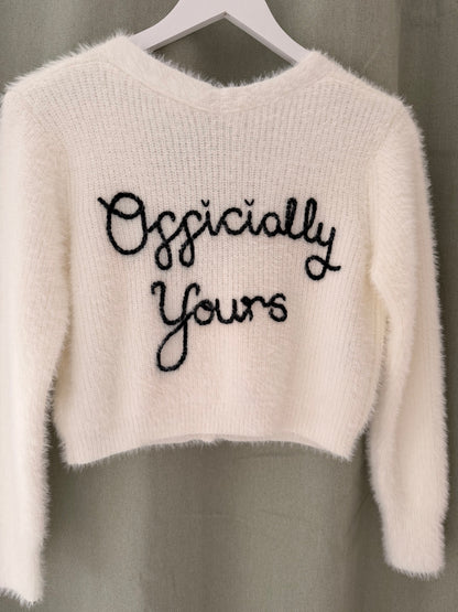 Hand Embroidered "Officially Yours" Cardigan