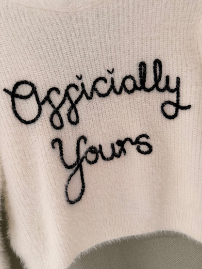 Hand Embroidered "Officially Yours" Cardigan